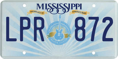 MS license plate LPR872