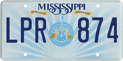 MS license plate LPR874