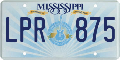 MS license plate LPR875