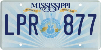 MS license plate LPR877