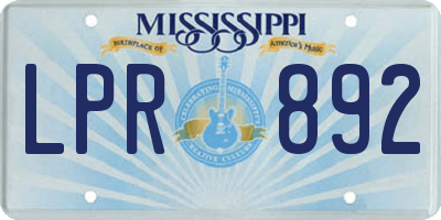 MS license plate LPR892