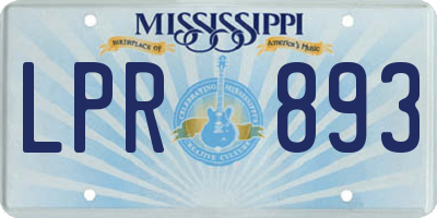 MS license plate LPR893