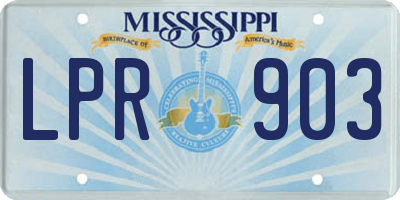 MS license plate LPR903
