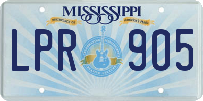 MS license plate LPR905