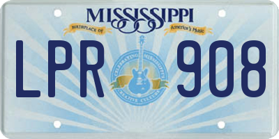 MS license plate LPR908