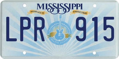 MS license plate LPR915