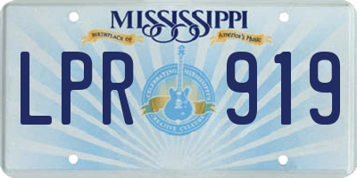 MS license plate LPR919
