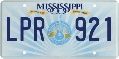 MS license plate LPR921