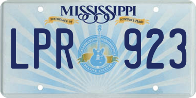 MS license plate LPR923