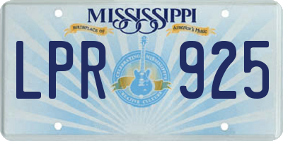 MS license plate LPR925