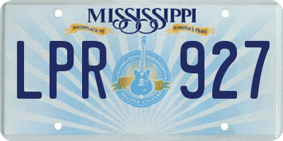 MS license plate LPR927