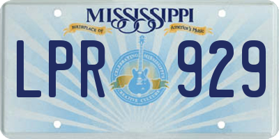 MS license plate LPR929