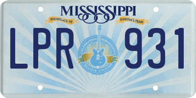 MS license plate LPR931