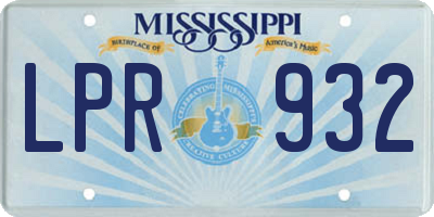 MS license plate LPR932