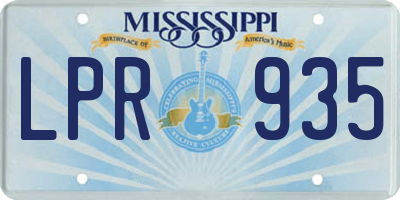 MS license plate LPR935
