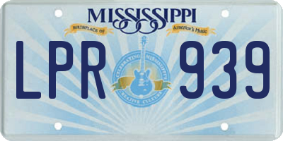 MS license plate LPR939