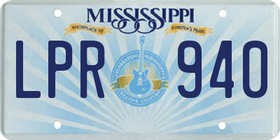MS license plate LPR940
