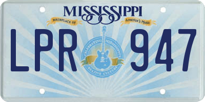 MS license plate LPR947