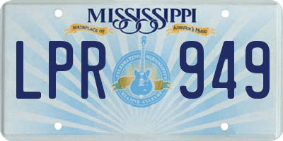 MS license plate LPR949