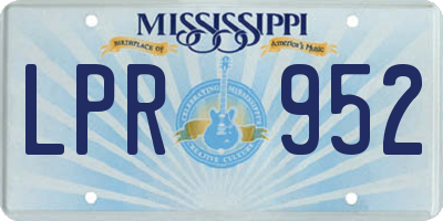 MS license plate LPR952