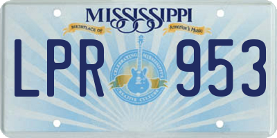 MS license plate LPR953