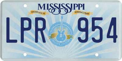 MS license plate LPR954