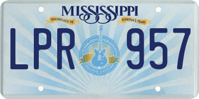 MS license plate LPR957