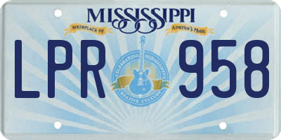 MS license plate LPR958