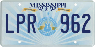 MS license plate LPR962