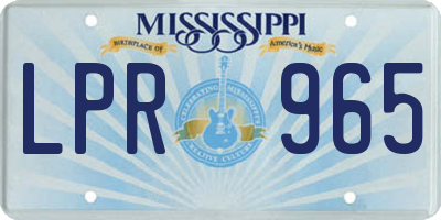 MS license plate LPR965