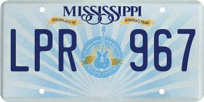 MS license plate LPR967