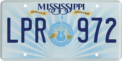 MS license plate LPR972