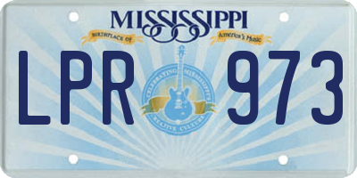MS license plate LPR973