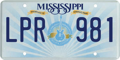 MS license plate LPR981
