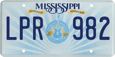 MS license plate LPR982