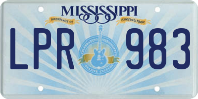 MS license plate LPR983