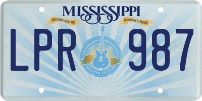 MS license plate LPR987