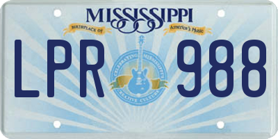 MS license plate LPR988