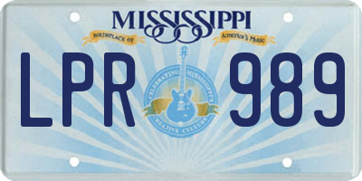 MS license plate LPR989