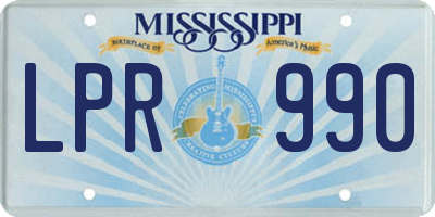 MS license plate LPR990