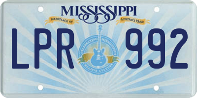 MS license plate LPR992