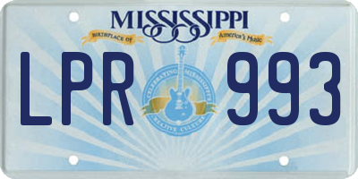 MS license plate LPR993
