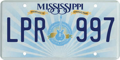 MS license plate LPR997