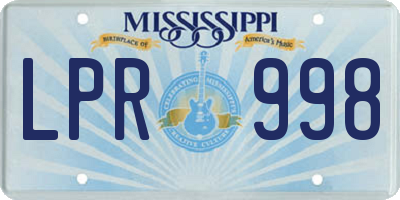 MS license plate LPR998