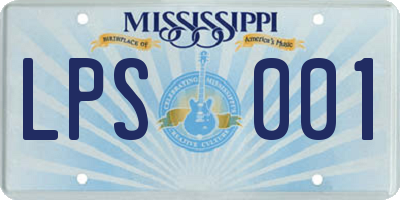 MS license plate LPS001