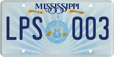MS license plate LPS003