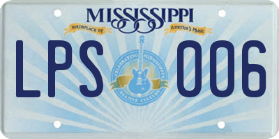 MS license plate LPS006