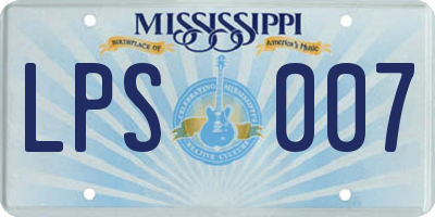 MS license plate LPS007