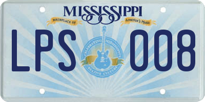 MS license plate LPS008
