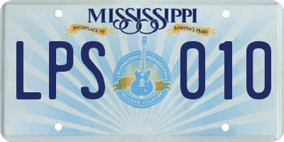 MS license plate LPS010